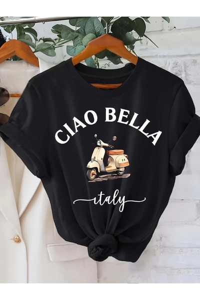 Pink Sky Pamuk paket Oversize kroj Ciao Bella Štampano kratki rukav okrugla k...