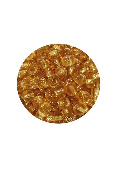 PRATİKOBA Pour Glass Sand Beads Large Size (6/0) 4 mm - 60 Grams - Transparent Honey - Bnc119