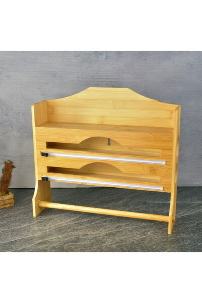 ASPARTAM حامل رقائق مزدوج من الخيزران من توهانا - بني - 40x27 سم