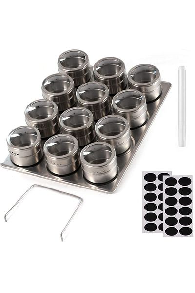 Bukate Set of 12 Bukate® Magnetic Spice Containers, 100ml