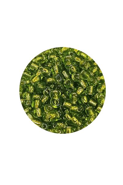 PRATİKOBA Bulk glass sand beads (8/0) 3 mm - 20 grams - transparent green - bnc167
