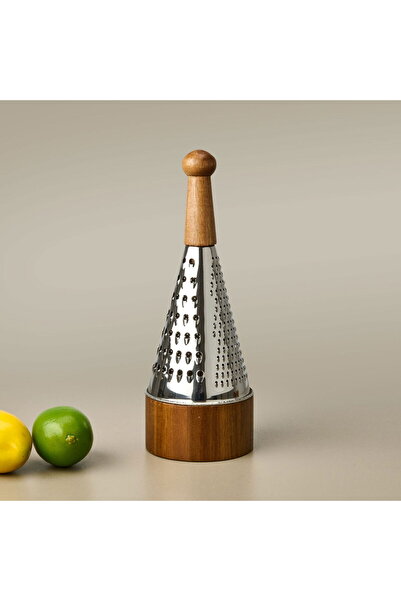 KUT FLY Conical Grater with Acacia Bowl - Brown - 30X11 cm