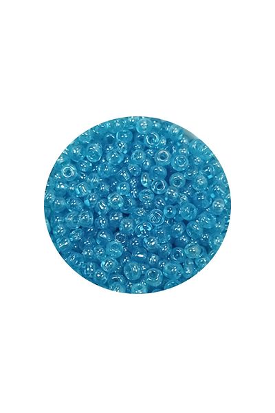 PRATİKOBA Bulk glass sand beads (11/0) 2 mm - 60 grams - transparent cyan - bnc058