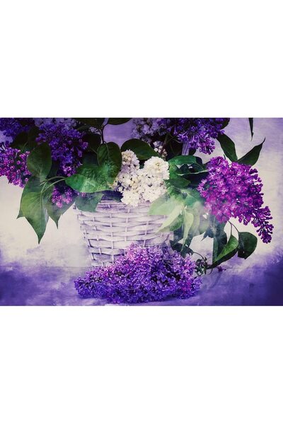 ve Tablou Canvas, Liliac, 90 x 60 cm, Rama lemn, Multicolor