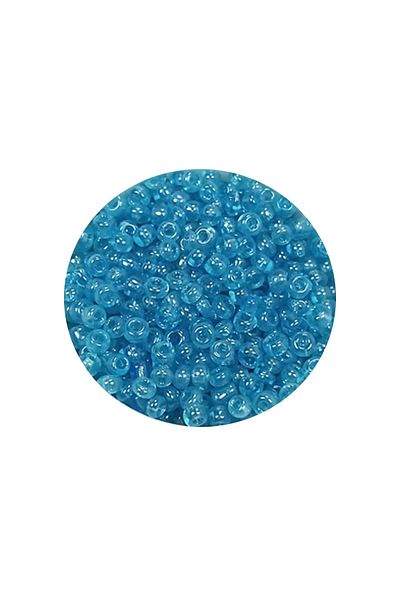 PRATİKOBA Cast glass sand beads (11/0) 2 mm - 60 grams - transparent dark cyan - bnc061