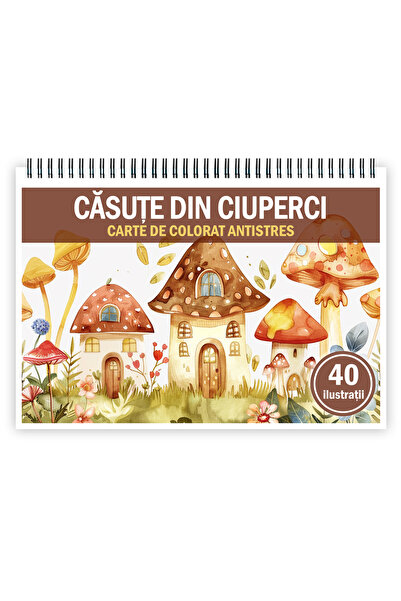 Legendary Gifts Carte de colorat pentruantistres, 40 de ilustratii, Casute di...