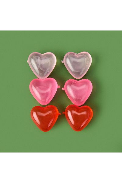 MATMEL 6-Piece Plastic Ice Cube with Heart - Colorful