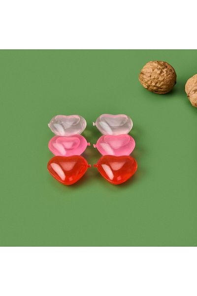 MATMEL 6-Piece Plastic Ice Cube with Heart - Colorful