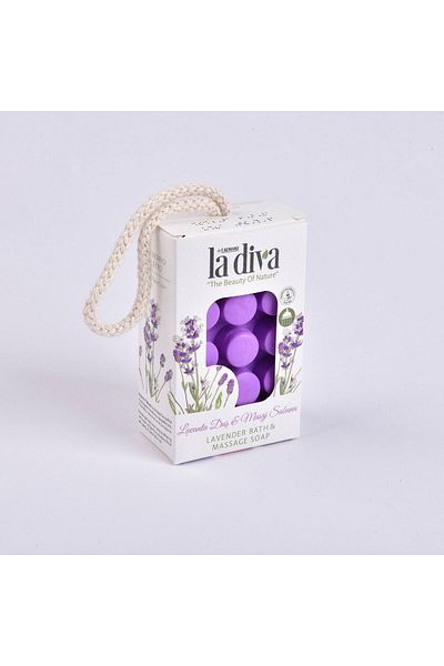 ASPARTAM Laa Diva Lavender Shower and Massage Soap - Purple - 120 Gr