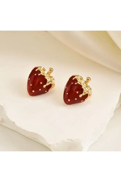 Accessories Vanilla Avenue Red Strawberry Look Stylish Daily Use Women's Earrings
