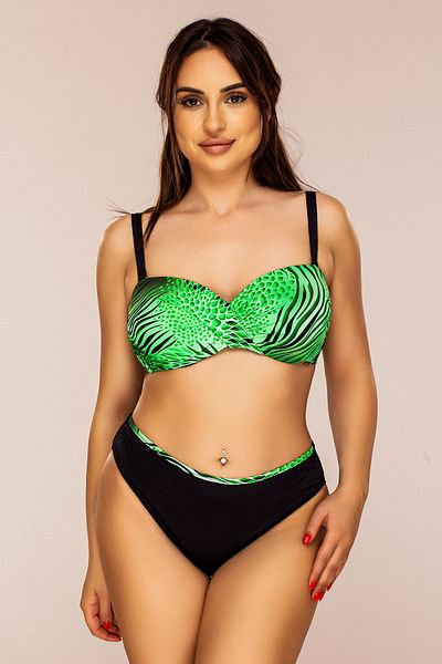 Lush Fashion Green Two-Piece Swimsuit