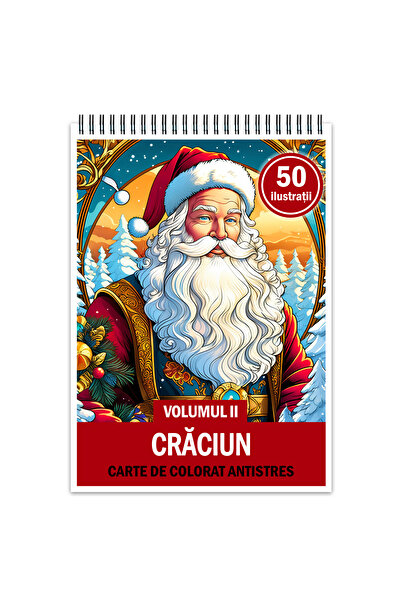 Legendary Gifts Carte de colorat pentruantistres, 50 de ilustratii, Craciun -...