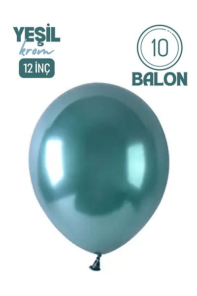 Mielibon 10Pcs Chrome Green Balloon |   12Inch Bright Color Balloons |   Party, Opening and Special Occasion Ornament