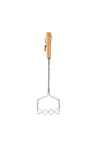 MATMEL Houseware Wooden Handle Potato Masher - Beige - 34 cm