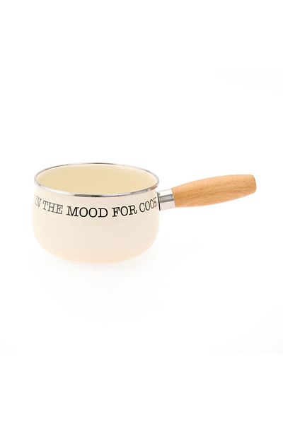 MATMEL Bubble Enamel Sauce Pan - Cream - 14 cm