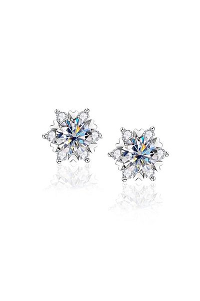 OEM Cercei Floria din argint cu diamante Moissanite