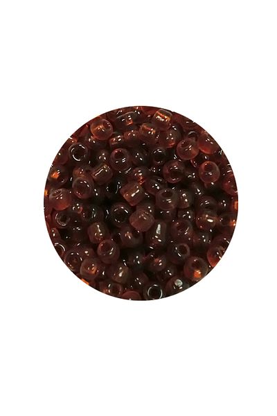PRATİKOBA Cast glass sand beads (8/0) 3 mm - 20 grams - transparent dark brown - bnc159