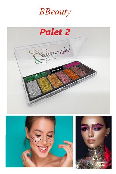BBeauty Glitter Gel Eye Face Body 9-Piece Glitter Shimmer Eyeshadow Palette