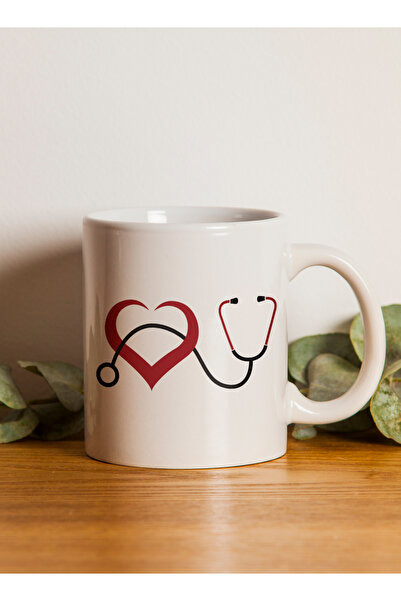LOWHA 11 oz Ceramic Mug with Heart Design