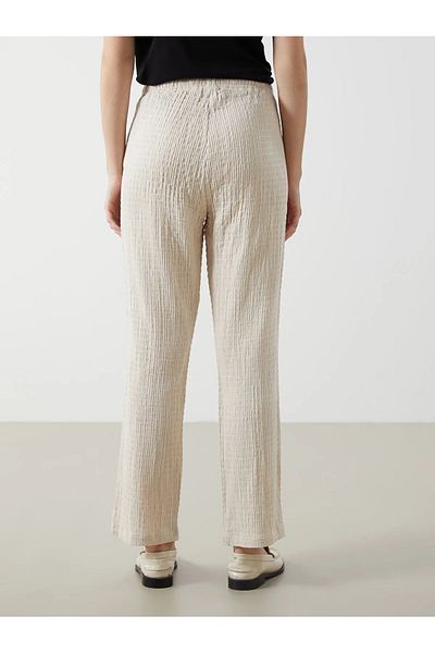 LC Waikiki Elastic Waist Textured Women's Trousers