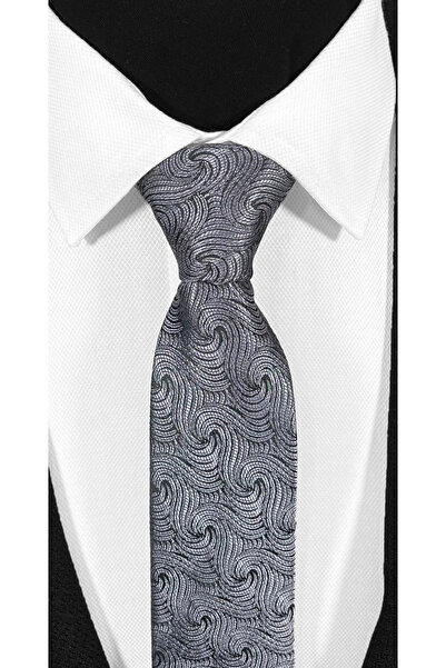 BLC Basic Line Co. Tropic - Set cravată și batistă din microfibră Grey Haze - 7 cm tăiat modern