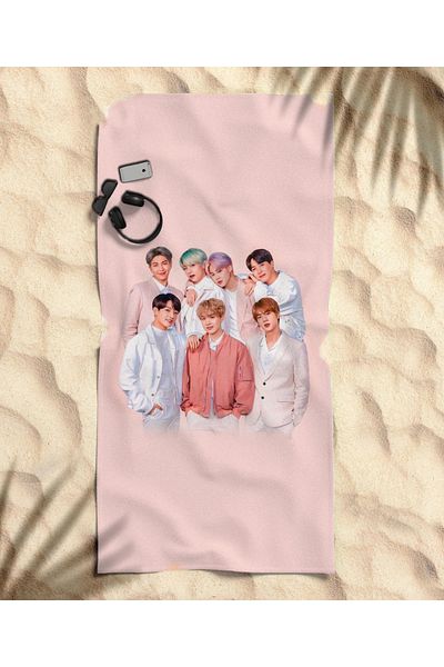 hediyechy Bts Themed Beach Towel