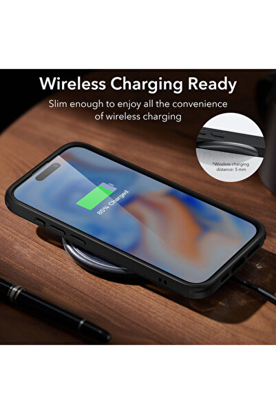 ESR IPhone 15 Plus Case - ESR Air Shield Boost Kickstand - Translucent Black