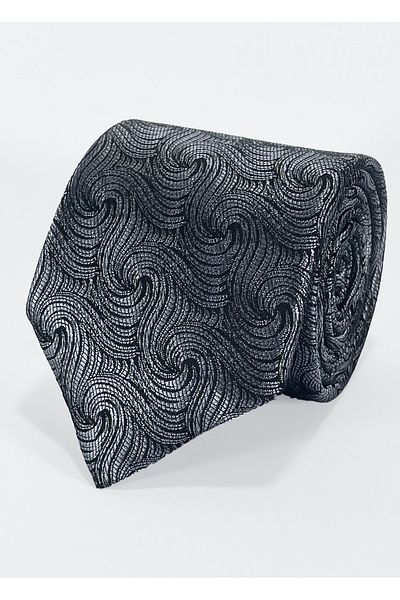 BLC Basic Line Co. Tropic - Grey Haze Microfiber Tie and Handkerchief Set - 7 cm Modern Cut