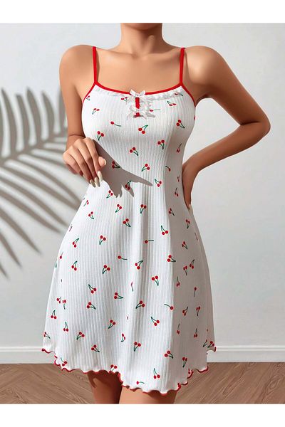 TİSTA Nightgown Cherry Patterned