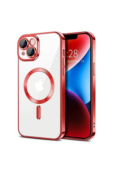 Techsuit Case for iPhone 14 - Techsuit Luxury Crystal MagSafe - Red