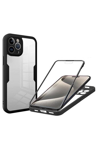 Techsuit IPhone 15 Pro Case + Foil - Techsuit ColorVerse 360 Series - Black