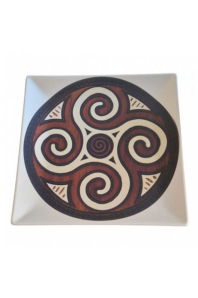Natural Farfurie desert motiv traditional 'Cucuteni'