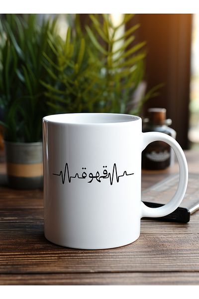 LOWHA 11 oz Ceramic Mug with Coffee Design