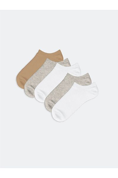 LC Waikiki Women's Plain Booties Socks 5-Pack