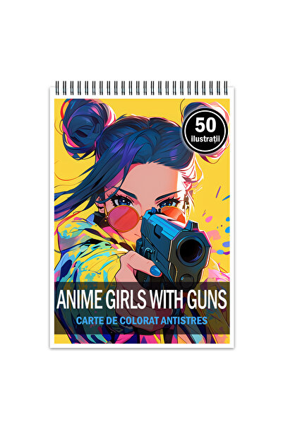 Legendary Gifts Carte de colorat pentruantistres, 50 de ilustratii, Anime Gir...