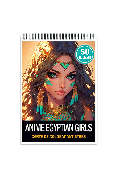 Legendary Gifts Carte de colorat pentruantistres, 50 de ilustratii, Anime Egy...