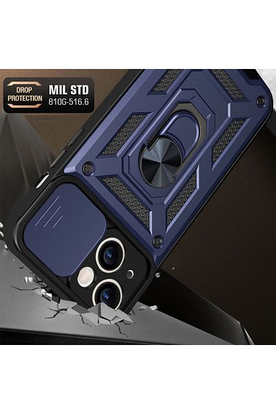 Techsuit Husă pentru iPhone 14 Pro - Seria Techsuit CamShield - Albastră