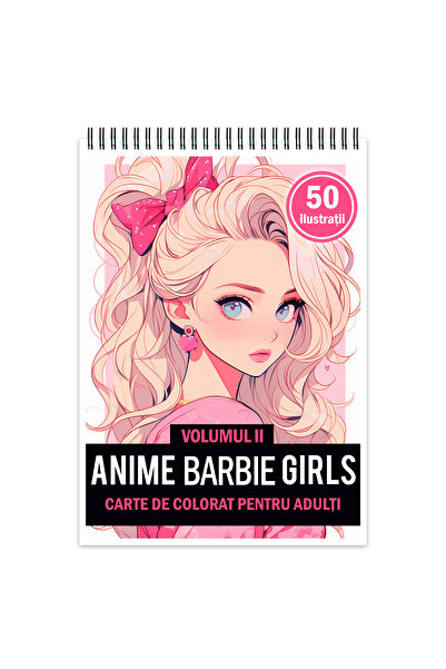 Legendary Gifts Carte de colorat antistres, 50 de ilustratii, Anime Girls - V...