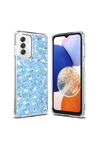 Techsuit Carcasă pentru Samsung Galaxy A14 4G / A14 5G - Techsuit Sparkly Glitter - Albastră