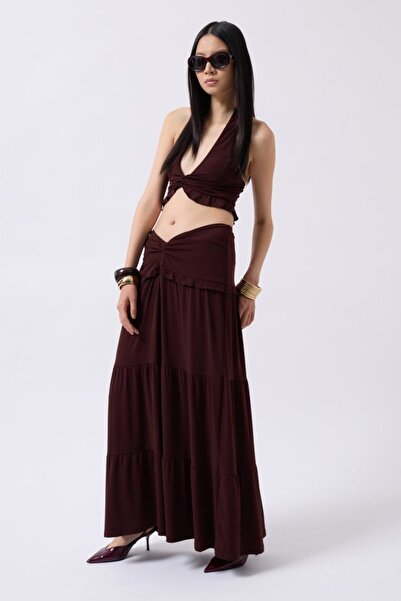 Modayakamoz Equri Knot Detail Ruffle Crop