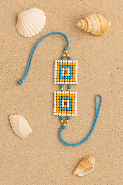 Puffy Colorful Square Patterned Miyuki Beaded Bracelet