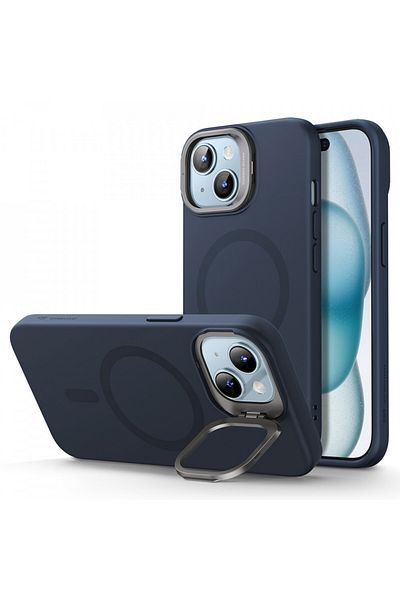 ESR Husă pentru iPhone 15 Plus - ESR Cloud Soft HaloLock cu suport - Albastru închis