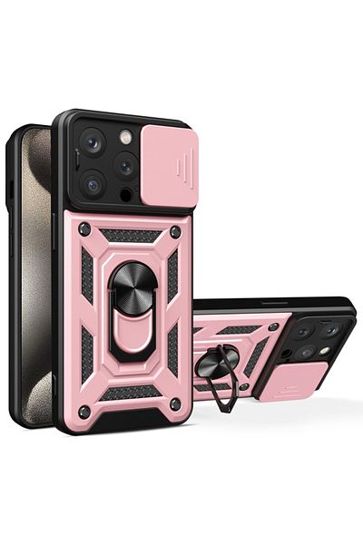 Techsuit Case for iPhone 15 Pro Max - Techsuit CamShield Series - Rose Gold