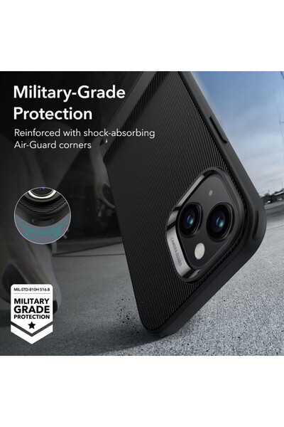 ESR IPhone 15 Plus Case - ESR Air Shield Boost Kickstand - Translucent Black