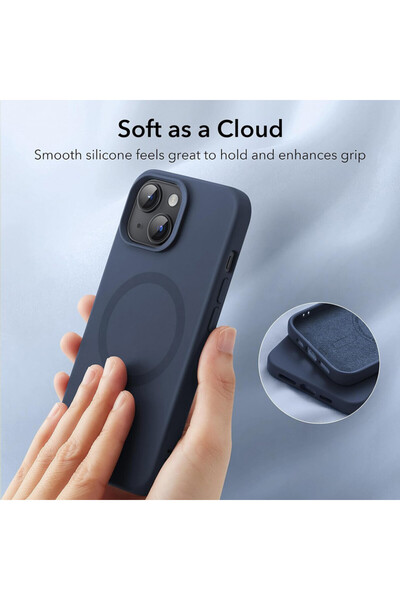 ESR IPhone 15 Case - ESR Cloud Soft HaloLock - Dark Blue