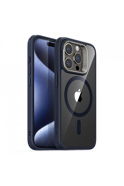 ESR Case for iPhone 15 Pro - ESR Classic Hybrid HaloLock Kickstand - Clear Dark Blue