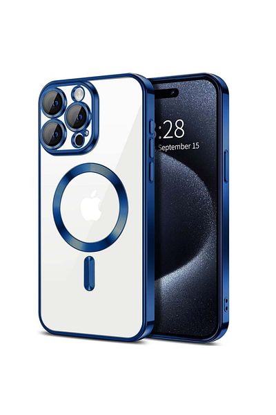 Techsuit Husă pentru iPhone 15 Pro - Techsuit Luxury Crystal MagSafe - Albastru intens