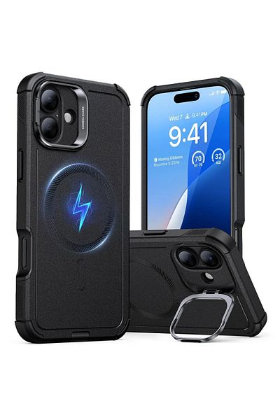 ESR IPhone 16 Case - ESR Cyber Armor Kickstand - Black