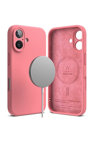 Ringke Carcasă pentru iPhone 16 Plus - Ringke Silicon Magnetic MagSafe - Roz