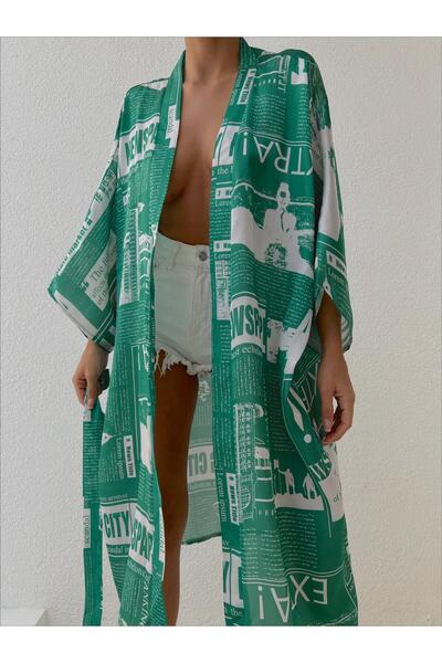mass fashion Kadın Kimono Desenli Standart Beden